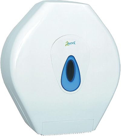 2Work CT34014 Mini Jumbo Toilet Roll Dispenser White Lockable