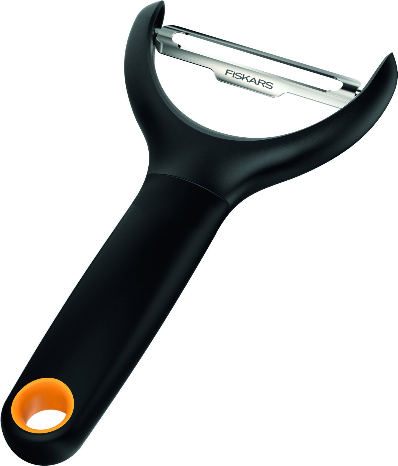 Fiskars Vegetable Peeler, Total Length: 15 cm, Steel/Synthetic Material, Functional Form, Black, 1016122