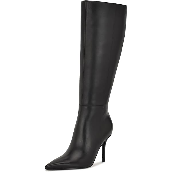 Amazon.com | Nine West Women's Zazz Boot, Black Leather 002, 5