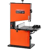 VEVOR Band Saw, 9-Inch, Woodworking Benchtop Bandsaw with 1/2 HP Motor, 3.5-Inch Max Cutting Height, 11.8 x 11.8 in Cast Aluminum Table, 0-45&deg; Tilting Range, with Miter Gauge, Fence, for Woodworking