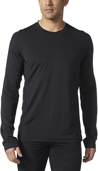 Amazon.com: adidas Men's Techfit Cold Weather Long Sleeve Top, Black/Black, Large: Clothing