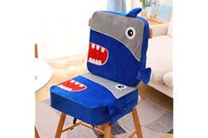 KOGITI Toddler Booster Seat for Dining Double Straps Washable Portable Thick Chair Increasing Cushion for Baby Kids (Blue)