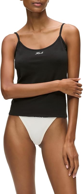 Mujer Signature Cami Top (2 Pack) Cannoli Crema/Negro XS