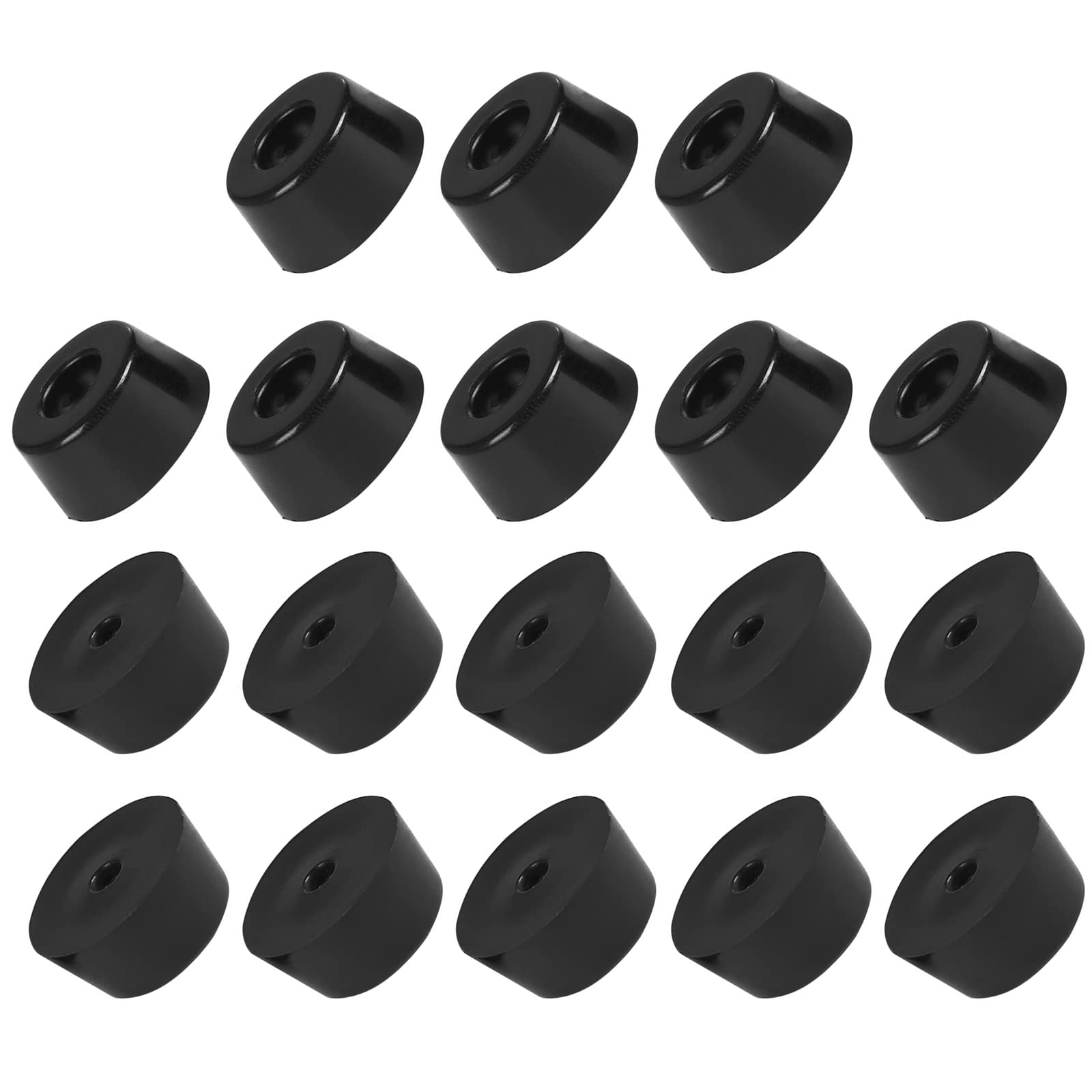 METALLIXITY Rubber Bumper Feet (22x10mm/0.87"x0.39") 18Pcs, Round Leg Pads Floor Protectors with Metal Washer - for Home Tables Chairs Cutting Board, Black