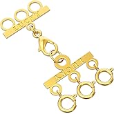 Dailyacc Lucky Necklace Layering Clasp 18K Gold and Silver Multi Strand Clasps for Stackable Necklaces