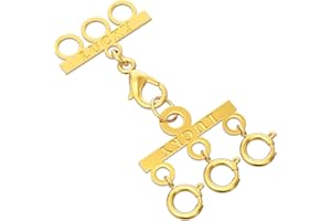 Dailyacc Lucky Necklace Layering Clasp 18K Gold and Silver Multi Strand Clasps for Stackable Necklaces