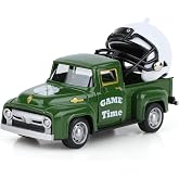Lemicin Football Mini Metal Truck Farmhouse Vintage Vintage Metal Farm Pickup Truck Decor with Football Helmet Farmhouse Rustic Pickup Tiered Tray Decor for Home Shelf Table Center Decor (Green)