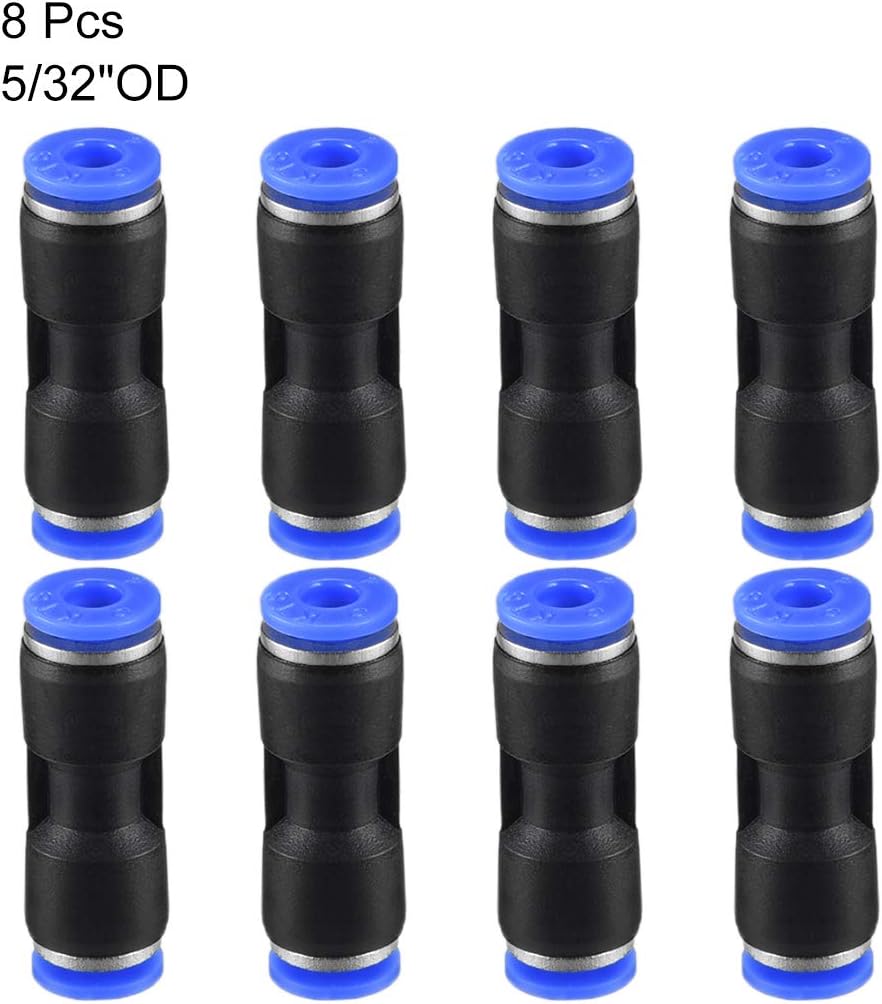 sourcing map Straight Push Connectors,4mm OD,Plastic Straight Union,Push to Connect Tube Fitting,Push Fit Lock,Blue,8pcs - Image 4