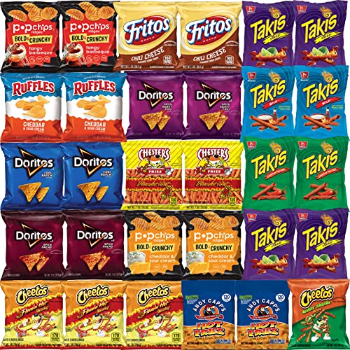 Hot Chips Snacks Variety Pack for Adults Fiery Spicy Snack Bag Care