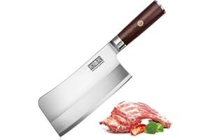 HOSHANHO Meat Cleaver Knife for Meat Cutting, Powder Steel and High Carbon Steel Butcher Cleaver Knife, Chinese Cleaver with 
