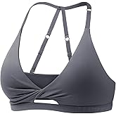 YEOREO Sports Bras for Women Open Back Workout Gym Bra Padded Medium Impact Yoga Tops with Ajustable Back Straps