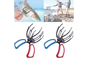 Upgraded Fish 3 Claw Gripper, 2 Pack New Claw Metal Fishing Pliers Gripper Fish Control Clamp, Multifunctional Three Teeth Fi