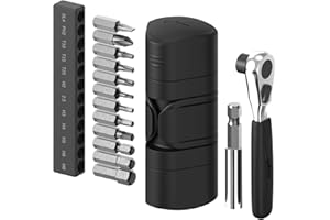 BONE 12-in-1 Portable Bike Tool Kit Lite, Compact Bicycle Maintenance Capsule with Ratchet Wrench Tool Set, Mini Essential Ac