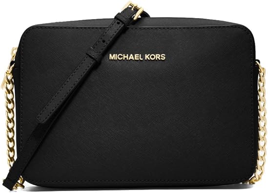 michael kors jet set large saffiano leather crossbody black