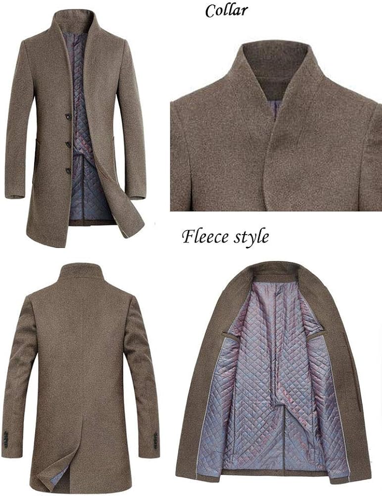 Mordenmiss Men's French Woolen Coat Business Down Jacket Trench Topcoat at  Men’s Clothing store