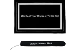 Kay&J Drum Rug Carpet with Carry Bag, Drum Mat, 4x6 Ft, Non-Slip,Stop Your Drum Set from Moving, Great Gift for Drummers, Drum Accessory, Black Drum Rug