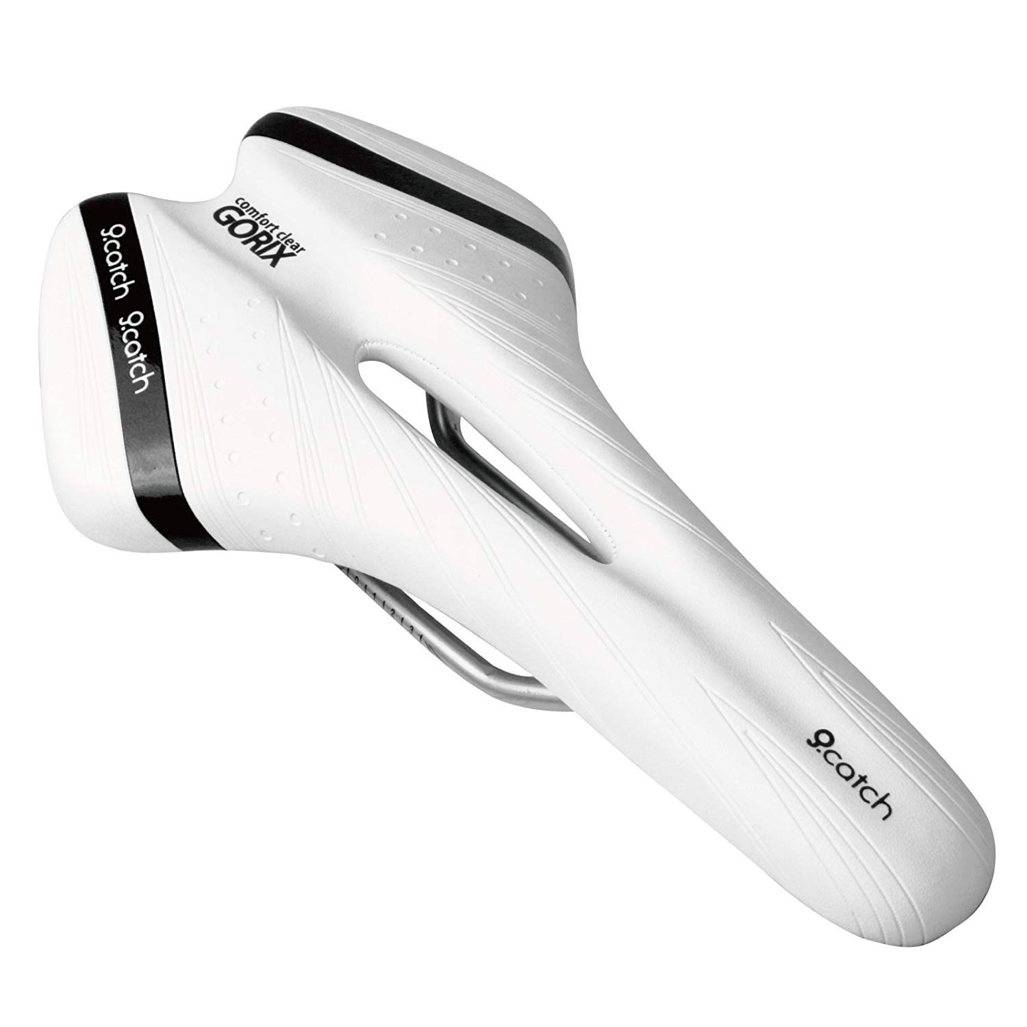 GORIX Comfortable Cushion Bike Saddle with Rail Mountain Road Bike for Men and Women (A6-1) (White × Black)
