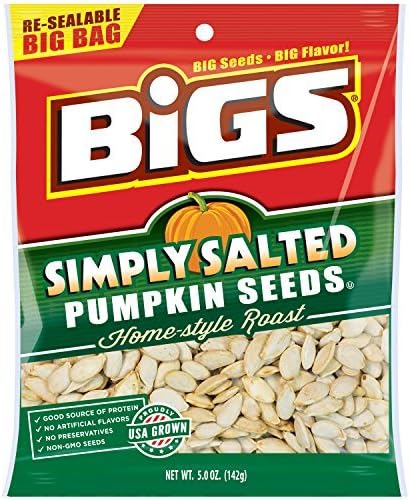 BIGS Simply Salted Pumpkin Seeds, 5-ounce Bags (Pack of 3) by BIGS