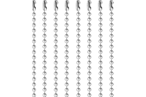 SUMERSHA Pack of 50 Ball Bead Chain, Dog Tag Chain Necklace Bulk 24 inches Silver Nickel Plated Ball Chain for Jewelry Making DIY Crafts 2.4mm Bead Adjustable Metal Pull Chain with Matching Connector