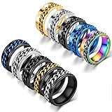 MOZAKA 10 Pcs 8mm Stainless Steel Ring Spinner