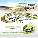GAMZOO Race Car Tracks Toy Set for Boys 2,3,4 Years Olds Christmas Gift with 142 Pieces Flexible Race Track, 2 Dinosaurs, 1 Military Vehicles, 4 Palm Trees, 2 Slopes and 1 Hanging Drawbridge