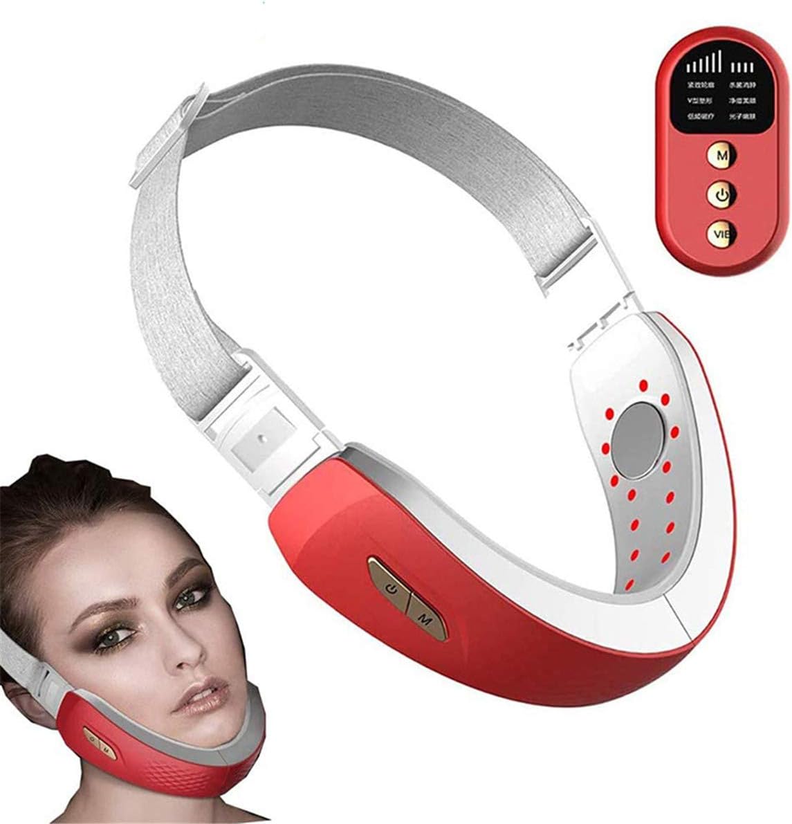 LI&muzi V-Face Shaping Massager Face Lifting Instrument Thin Beauty Machine Chin Lift Up Vibration Facial Belt: Home & Kitchen