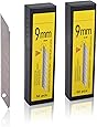 FOSHIO 100 Pack Universal 9mm Snap-Off Art Knife Blades, 30 Degree High Hardness Carbon Steel Spare Blades, Auto Wrap Vinyl Office Cutter Craft Knife Sharp Blades