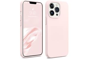 AOTESIER iPhone 13 Pro Max Phone Case, Liquld Silicone Case [Military Shockproof Protection] Anti-Scratch Soft Microfiber Lining Flexible Bumper Case for iPhone 13 Pro Max, 6.7 inch, Chalk Pink