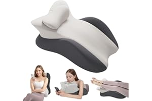 CJC Memory Foam Wedge Pillow for Adults, Multi-Position Support Bed Pillow with Removable Cover for Sleeping Sitting Up Prone Reading Back & Knee Support Leg Elevation (Double Gray)