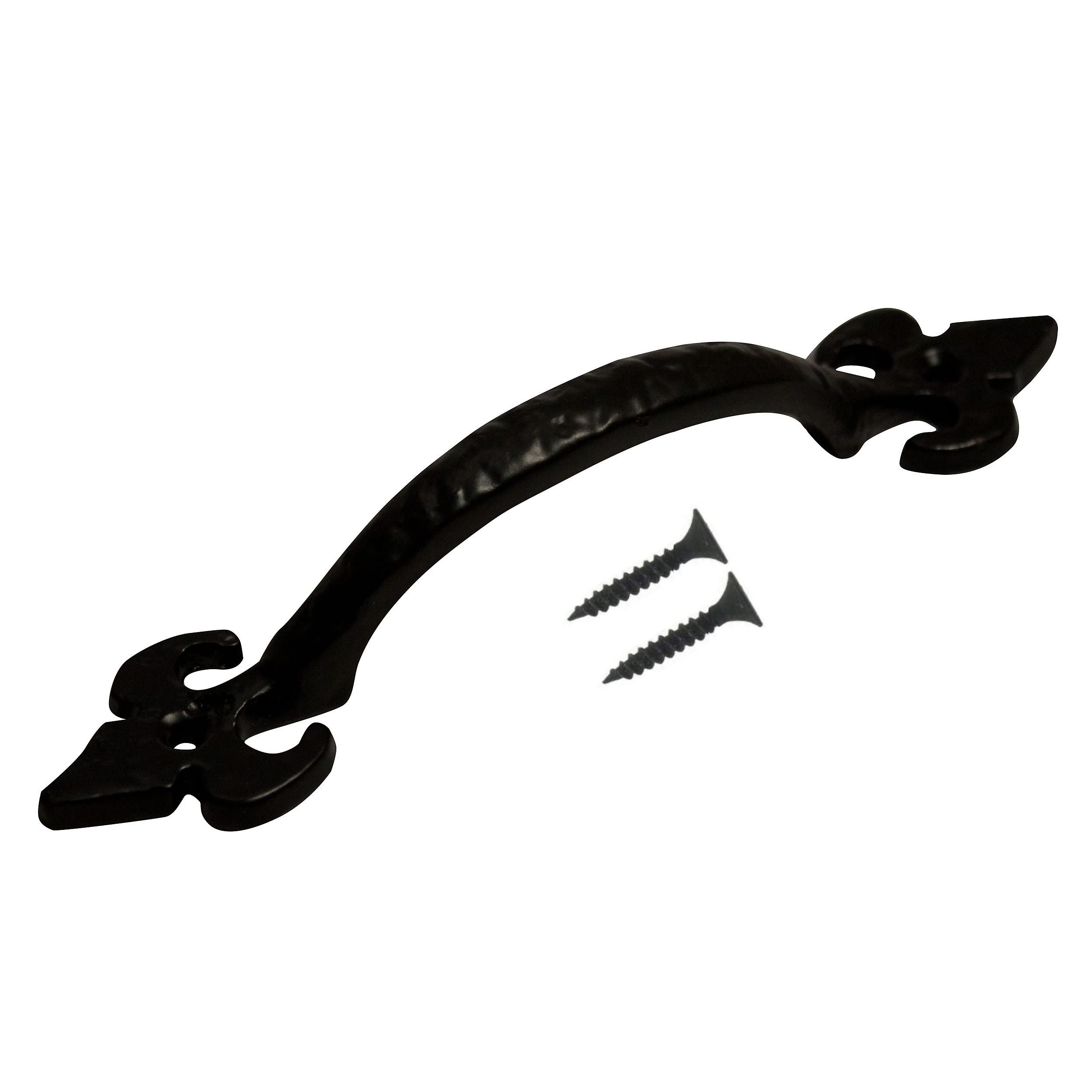 TERF® Heavy Duty Vintage Style Antique Black Door Pull Handle 175mm (7 inch) Including Fixing Screw for Kitchen Cupboard Cabinet Drawer Door Gate Pull Handle - Pack of 1