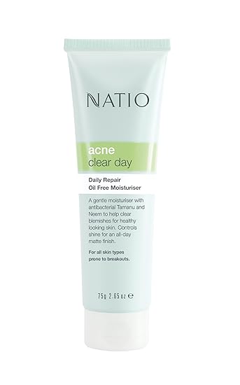 Natio Acne Clear Day Daily Repair Oil Free Moisturiser, 75g