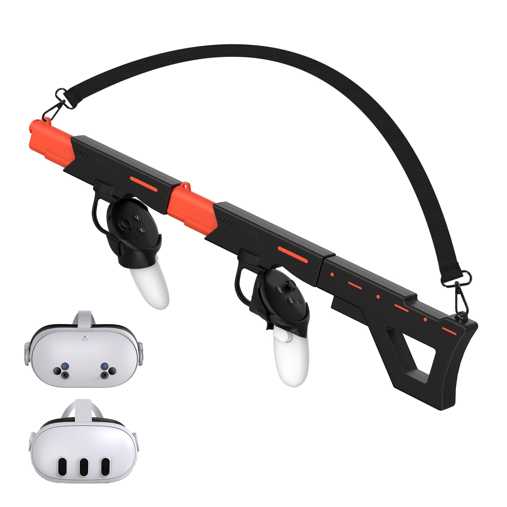 Photo 1 of Vr  Stock For Meta Quest 3S/Quest 3, Magnetic 2-in-1 VR Accessories for Oculus Quest 3, Rifle/Pistol Controller Grips with Shoulder Straps for Enhance Control Feel, Realistic FPS Gaming Experience