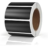 Meitaat Black Rectangle Stickers 2 x 1 Inch Color Coding Labels Vinyl Roll Self-Adhesive Waterproof Removable 500 PCS
