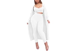 Fixmatti Women's Fuzzy Fleece 3 Piece Lounge Set Crop Tops Leggings Long Cardigan Knitted Sweatsuit Outfits