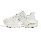 LUCKY STEP Women's Air Cushion Chunky Sneaker Fashion Thick Sole 90S Retro Dad Rave Casual Comfortable Walking Shoes