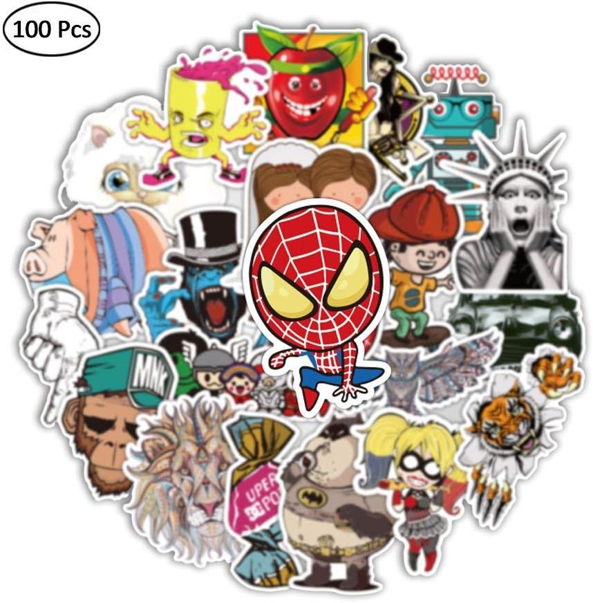 Colorful Graffiti Stickers (100 pcs) for Car Motorcycle Bicycle Luggage Graffiti Patches Skateboard Wall Decals (C)