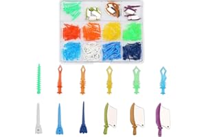 VOCADOK Dental Wedges Interdental Kit Wedge Guard with Metal Plastic Knife Disposable Fixing Wedge with Hole Orthodontic Matrix Wedges Multi Functional Multi Size, and Multi Color(185Pcs）