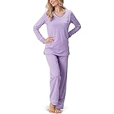 PajamaGram Pajamas For Women - Womens PJ Sets, Pullover Top, 100% Cotton