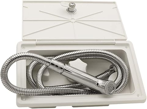 Amazon Com N P Rv Outdoor Shower Box Kit Exterior Faucet Shower Box Kit For Rv Camper Outside Faucet Wash With Lock For Outdoor Vehicles Shower Faucet For Marine Black Automotive