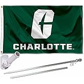 College Flags & Banners Co. Charlotte 49ers New Logo Flag with Pole and Bracket Holder University Set