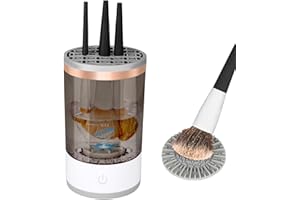MOODTALK Multi-Functional Electric Makeup Brush Cleaner - Automatic, Energy Saving Makeup Brush Cleaner: Convenient and efficient Makeup Brush Cleaning Solution (black)