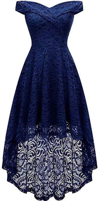 Obeeii Femmes Robe De Soirée Asymétrique Robes En Dentelle