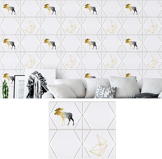 Amazon Com 3d Wall Panels Brick 3d Decorative Wall Stickers Triangle Goat Wallpaper For Living Room Bedroom Kitchen Bathroom Wall Decoration Color White Size 10 Pack Home Kitchen