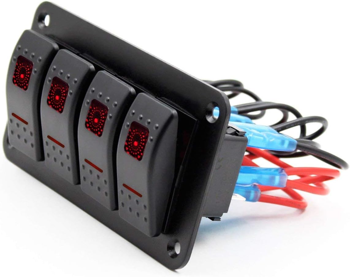 Panneau De Commande Tactile 6 Gangs 12V/24V – Étanche IP68, Fusible Réarmable – Pour Bateau, Voiture, UTV, Camion