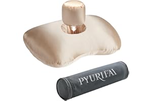 PYURIFAI Piercing Pillow - Ear Piercing Pillow with Foam Plug, Adjust Shredded Memory Foam Piereing Pillow for Side Sleepers, Donut Pillow for Ear with 4x4'' Hole, Ergonomic Curved Design, Champagne