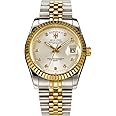 HUNRUY 41MM Mens Luxury Quartz Watch with Calendar Luminous Waterproof Wrist Watches