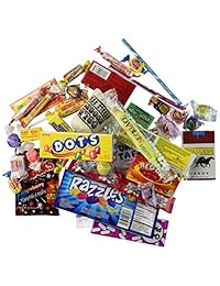 Caja para envoltura de regalo con estilo retro y diseño de caramelos.