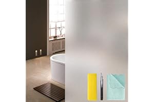 Niviy Etched Privacy Window Film 78.7"x24 Inch Frosted Glass Static Cling Non Adhesive Window Frosting Film for Bathroom Home Office