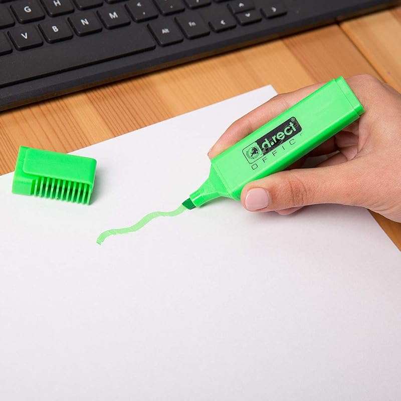 1127 - Evidenziatore con punta a scalpello, verde, 12 pezzi