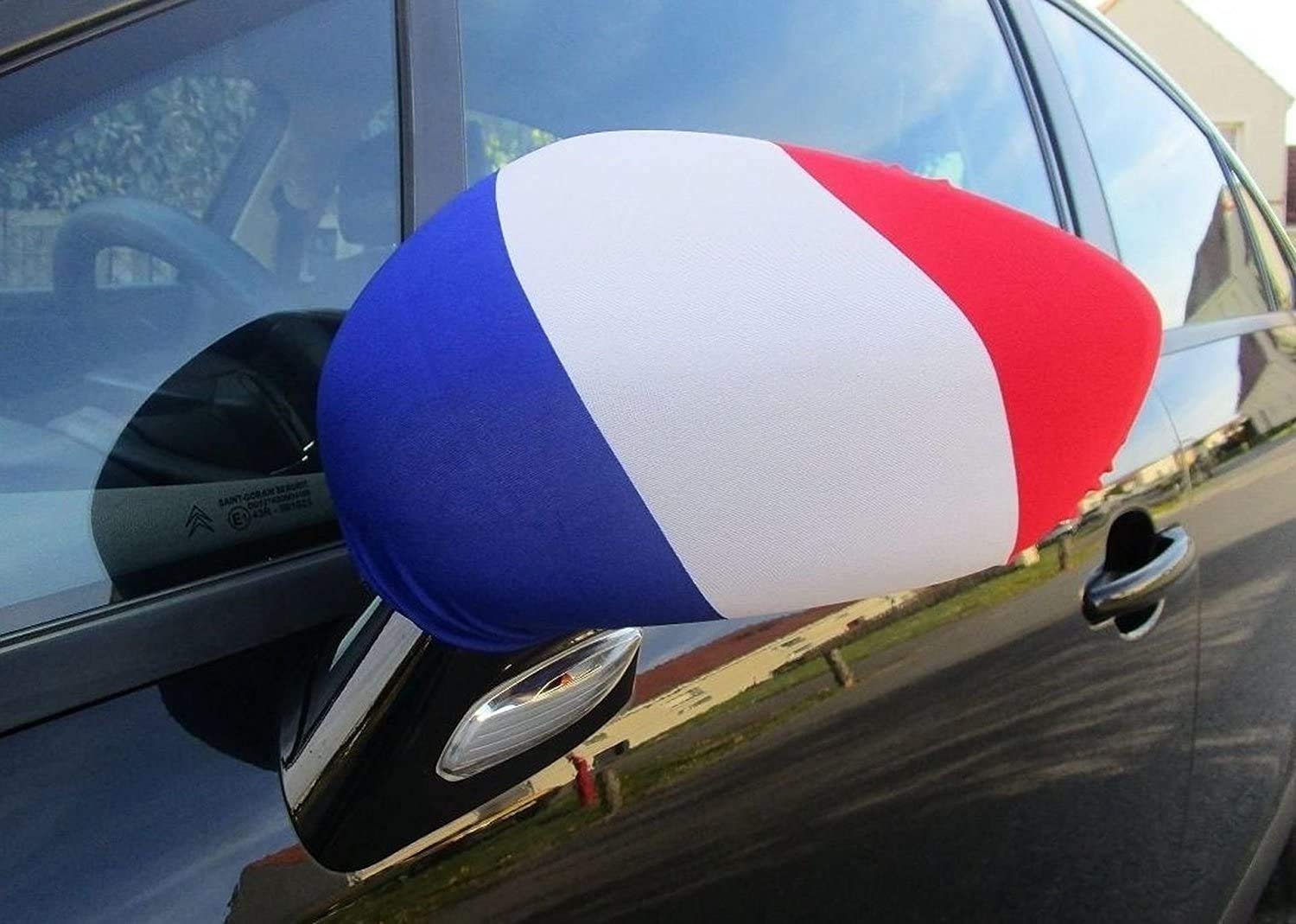 AZ FLAG - France Car Mirror Flag - 2 Pieces - Polyester and Spandex French Small Flag for Car mirrors - Elastic